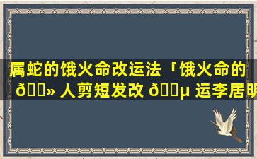 属蛇的饿火命改运法「饿火命的 🌻 人剪短发改 🌵 运李居明」